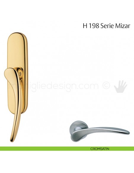 Maniglia per finestra cremonese H 198 Mizar Valli & Valli cromsatin