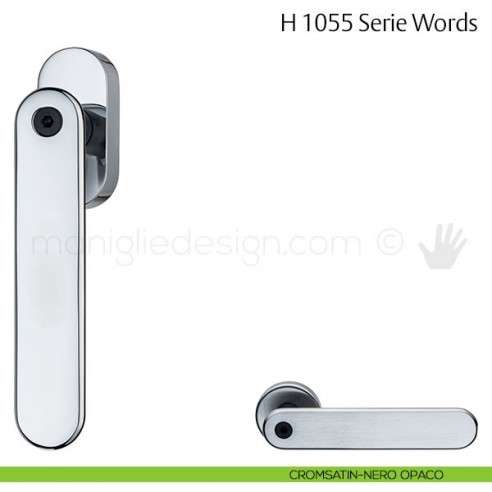 Maniglia per finestra martellina DK H 1055 Words Valli & Valli cromsatin-nero opaco