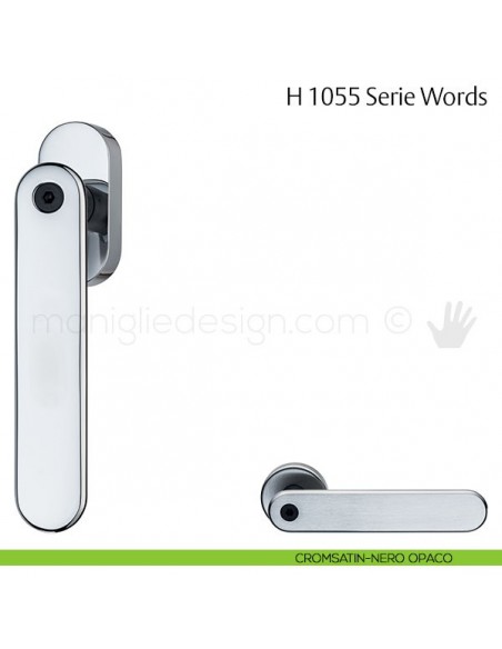 Maniglia per finestra martellina DK H 1055 Words Valli & Valli cromsatin-nero opaco