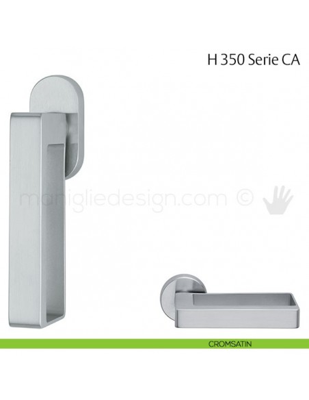 Maniglia per finestra martellina DK H 350 CA Fusital cromsatin