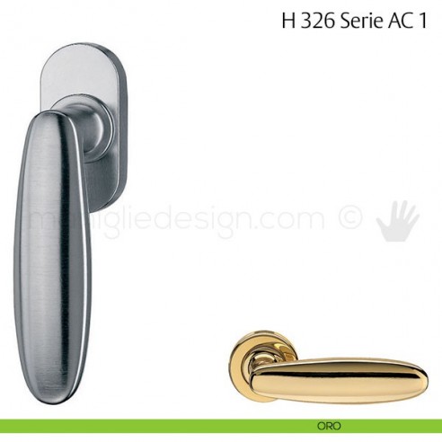 Maniglia per finestra martellina DK H 326 AC 1 Fusital oro