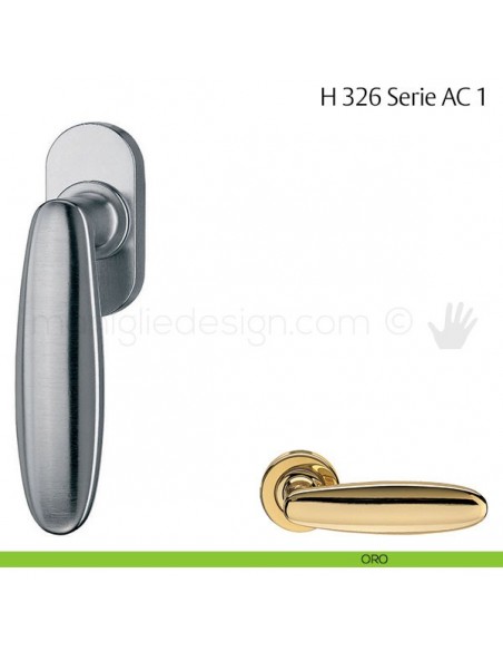 Maniglia per finestra martellina DK H 326 AC 1 Fusital oro