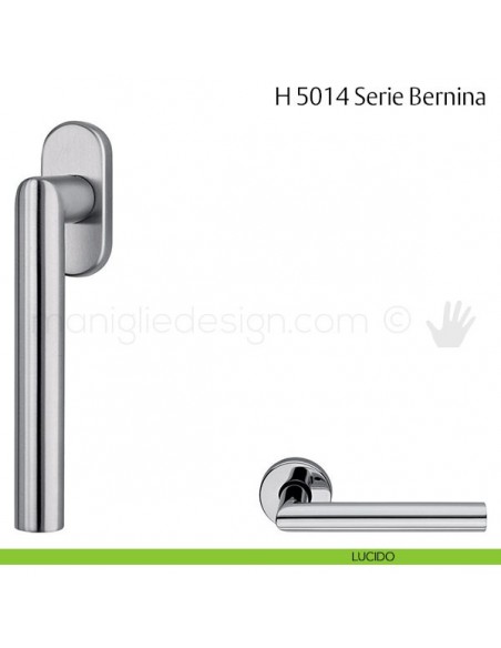 Maniglia per finestra martellina DK H 5014 Bernina Fusital lucido