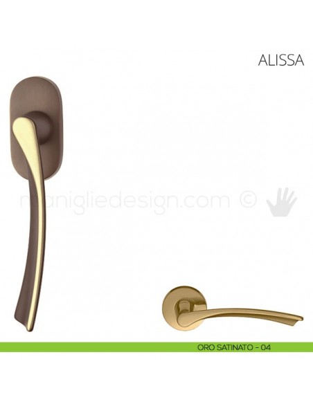 Maniglia per finestra martellina DK Alissa Mandelli oro satinato