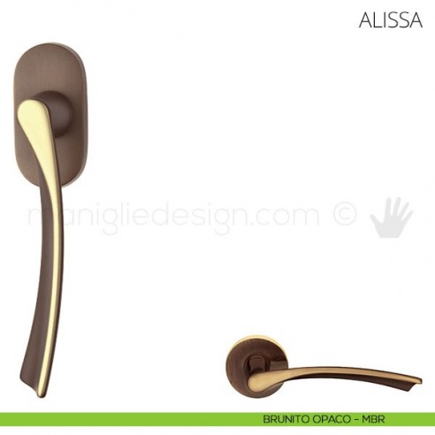 Maniglia per finestra martellina DK Alissa Mandelli brunito opaco