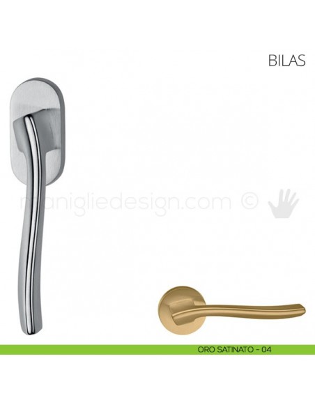 Maniglia per finestra martellina DK Bilas Mandelli oro satinato