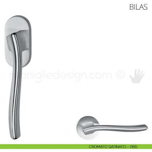 Maniglia per finestra martellina DK Bilas Mandelli cromato satinato