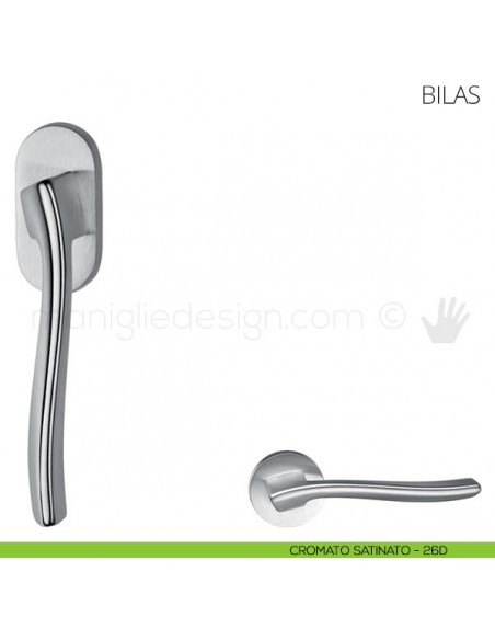 Maniglia per finestra martellina DK Bilas Mandelli cromato satinato