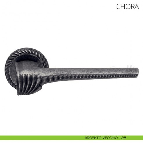 Maniglia per porta Chora Mandelli argento vecchio