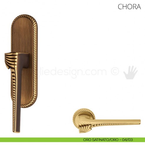 Maniglia per finestra cremonese Chora Mandelli oro satinato-oro