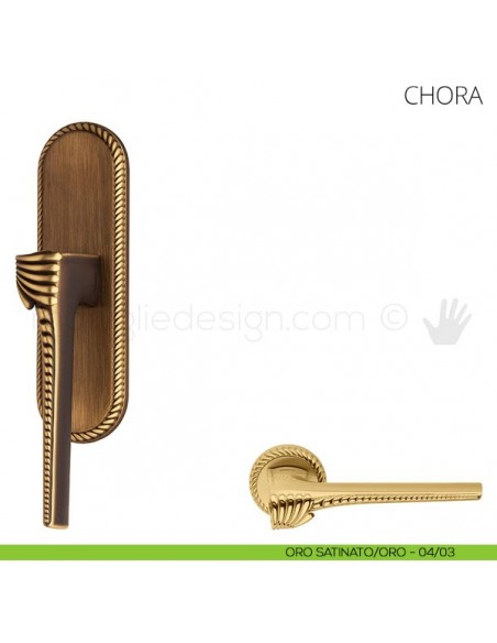 Maniglia per finestra cremonese Chora Mandelli oro satinato-oro