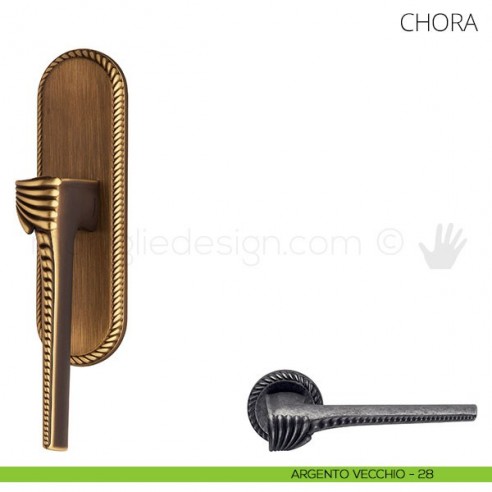 Maniglia per finestra cremonese Chora Mandelli argento vecchio