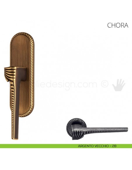 Maniglia per finestra cremonese Chora Mandelli argento vecchio