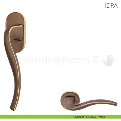 Maniglia per finestra martellina DK Idra Mandelli brunito opaco