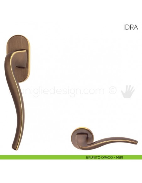 Maniglia per finestra martellina DK Idra Mandelli brunito opaco