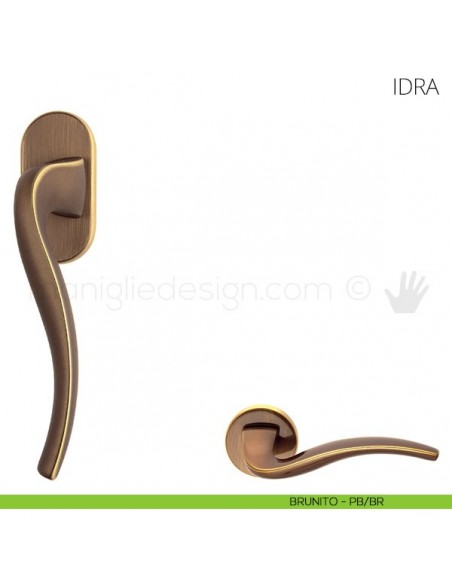 Maniglia per finestra martellina DK Idra Mandelli brunito