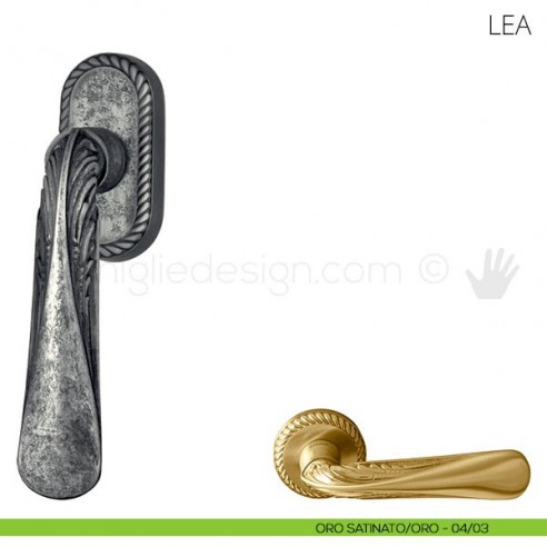 Maniglia per finestra martellina DK Lea Mandelli oro satinato-oro