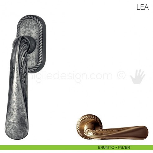 Maniglia per finestra martellina DK Lea Mandelli brunito