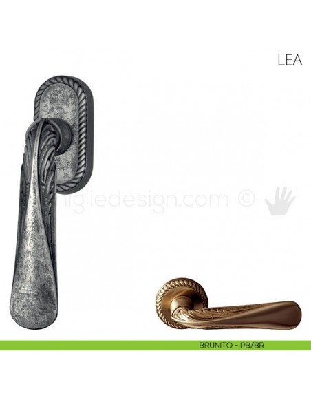 Maniglia per finestra martellina DK Lea Mandelli brunito
