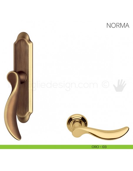 Maniglia per finestra cremonese Norma Mandelli oro