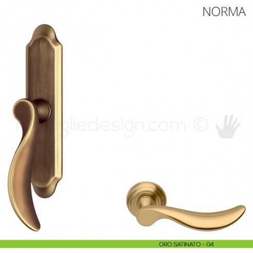 Maniglia per finestra cremonese Norma Mandelli oro satinato