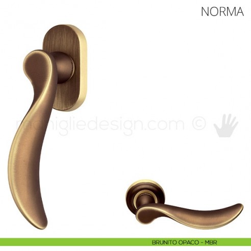 Maniglia per finestra martellina DK Norma Mandelli brunito opaco