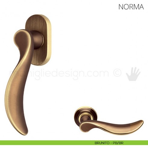 Maniglia per finestra martellina DK Norma Mandelli brunito