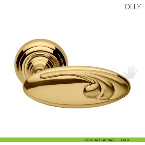 Maniglia per porta Olly Mandelli oro-oro satinato