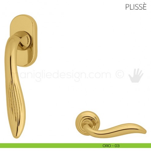 Maniglia per finestra martellina DK Plissè Mandelli oro