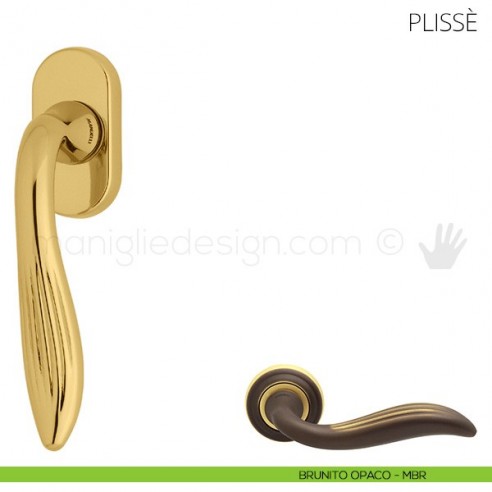 Maniglia per finestra martellina DK Plissè Mandelli brunito opaco