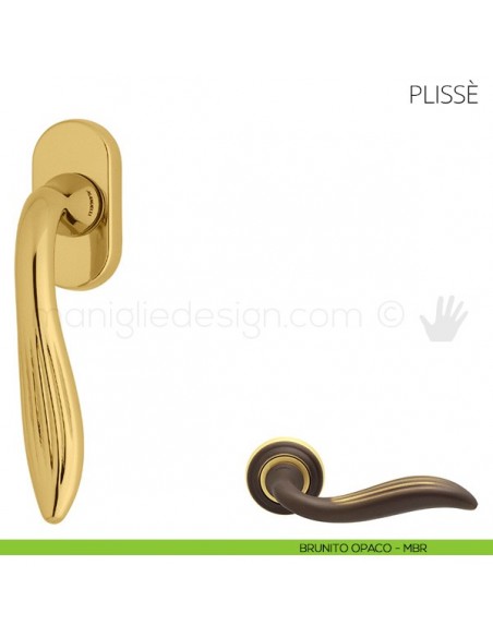 Maniglia per finestra martellina DK Plissè Mandelli brunito opaco