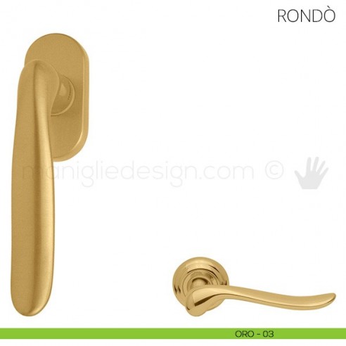 Maniglia per finestra martellina DK Rondò Mandelli oro