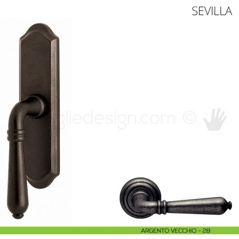 Maniglia per finestra cremonese Sevilla Mandelli argento vecchio