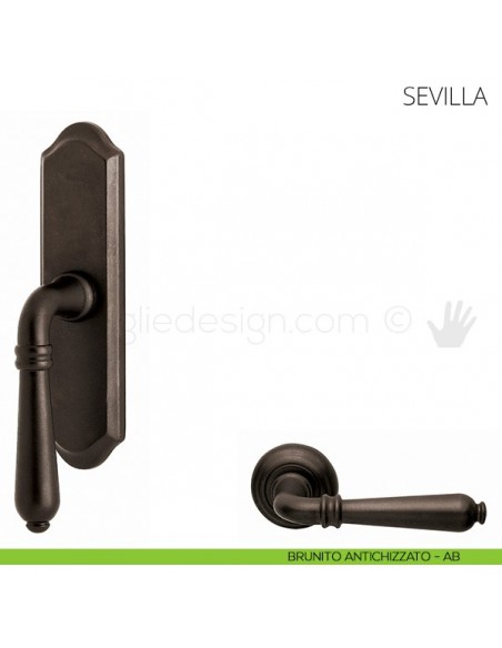 Maniglia per finestra cremonese Sevilla Mandelli brunito antichizzato