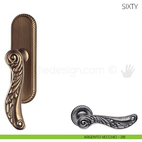 Maniglia per finestra cremonese Sixty Mandelli argento vecchio