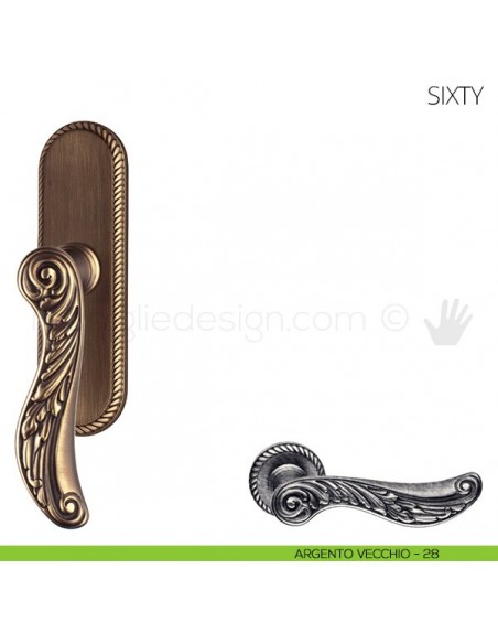Maniglia per finestra cremonese Sixty Mandelli argento vecchio