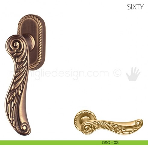 Maniglia per finestra martellina DK Sixty Mandelli oro