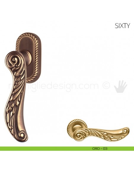 Maniglia per finestra martellina DK Sixty Mandelli oro