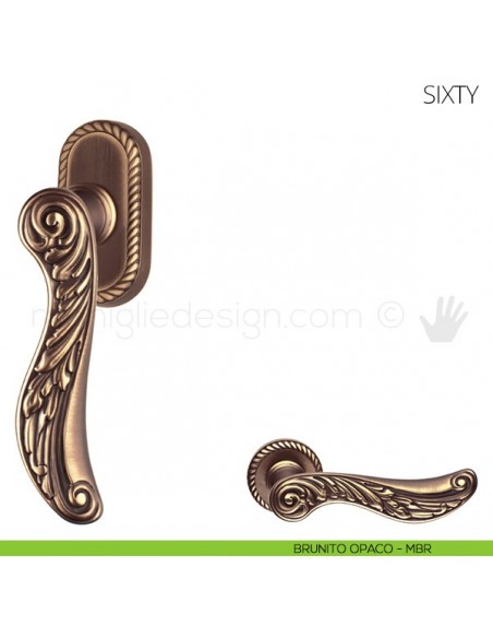 Maniglia per finestra martellina DK Sixty Mandelli brunito opaco