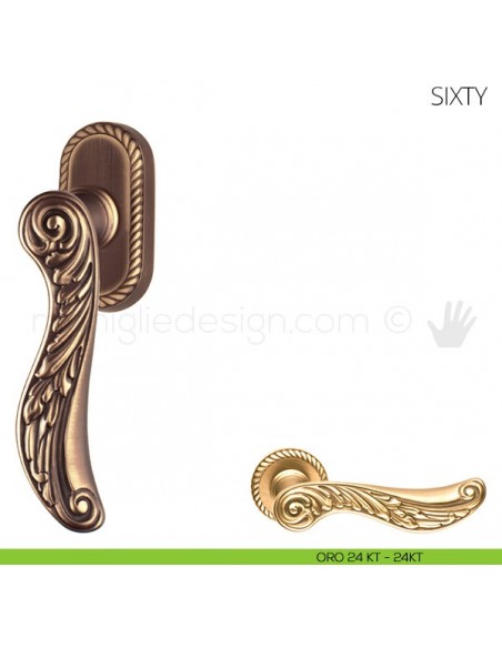 Maniglia per finestra martellina DK Sixty Mandelli oro 24KT