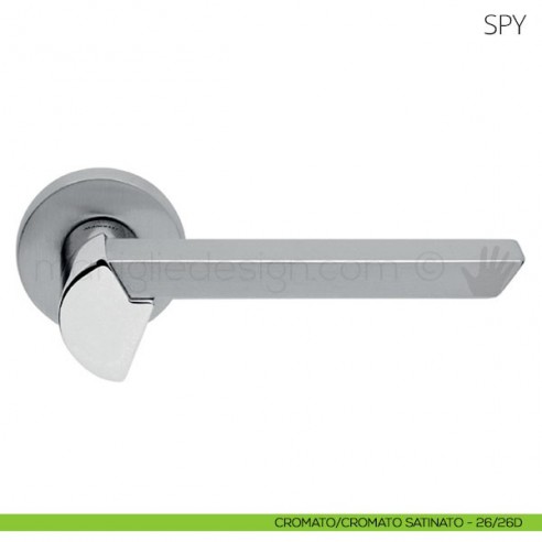 Maniglia per porta Spy Mandelli cromato-cromato satinato