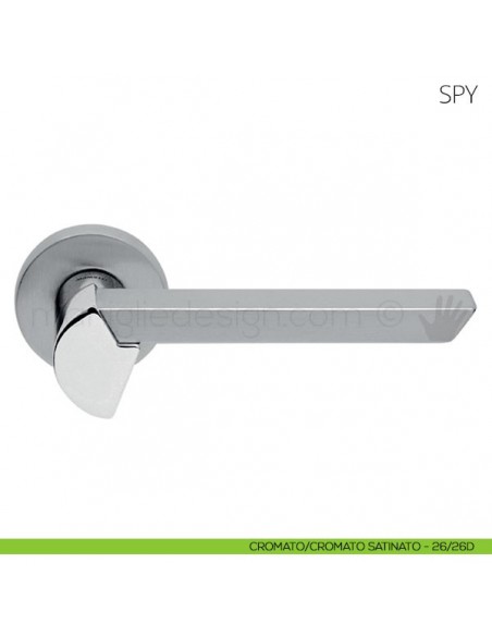 Maniglia per porta Spy Mandelli cromato-cromato satinato