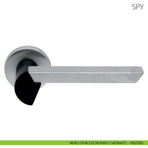 Maniglia per porta Spy Mandelli nero opaco-cromato satinato