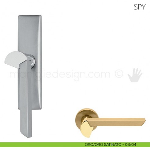 Maniglia per finestra cremonese Spy Mandelli oro-oro satinato