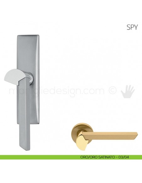 Maniglia per finestra cremonese Spy Mandelli oro-oro satinato