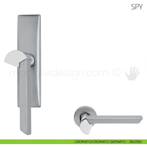 Maniglia per finestra cremonese Spy Mandelli cromato-cromato satinato