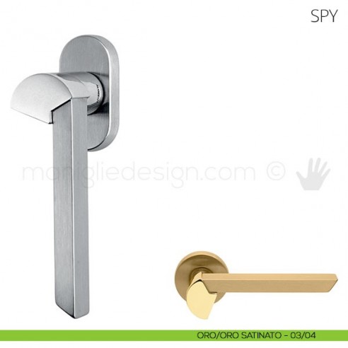 Maniglia per finestra martellina DK Spy Mandelli oro-oro satinato