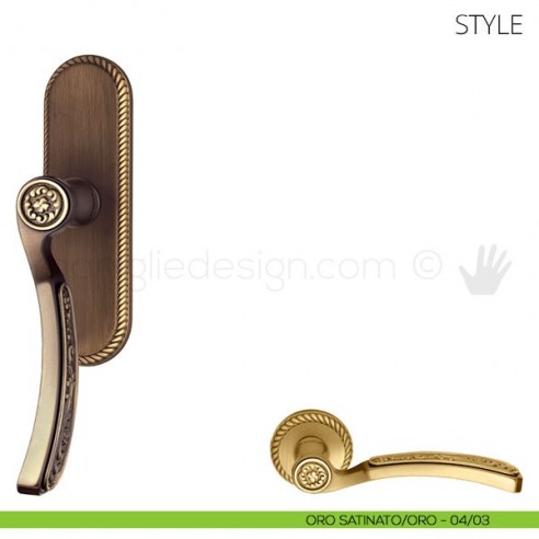 Maniglia per finestra cremonese Style Mandelli oro satinato-oro