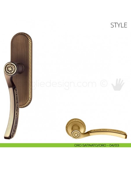 Maniglia per finestra cremonese Style Mandelli oro satinato-oro