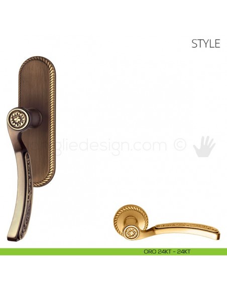Maniglia per finestra cremonese Style Mandelli oro 24KT